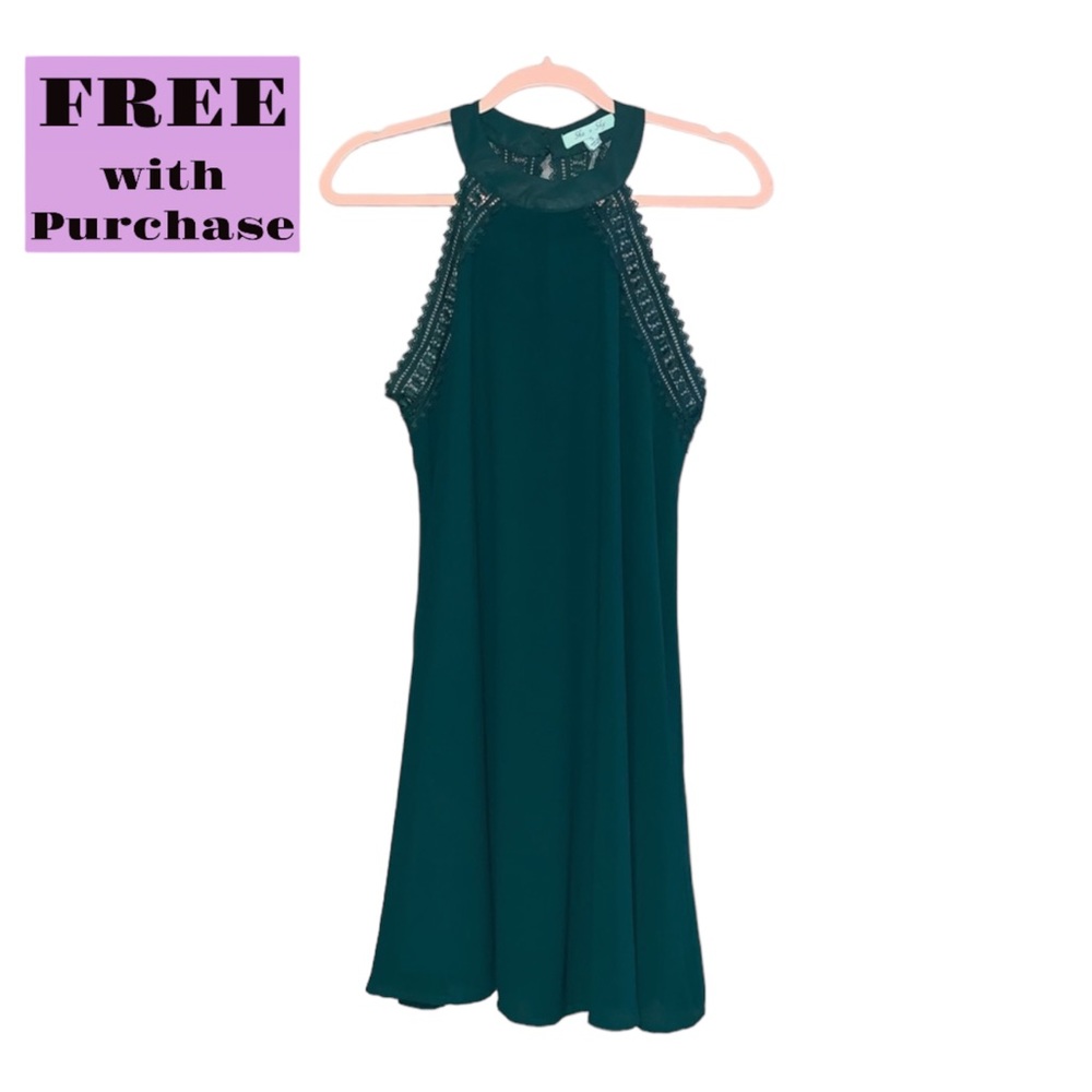 She and Sky Halter Neck with Lace Detailing Dress